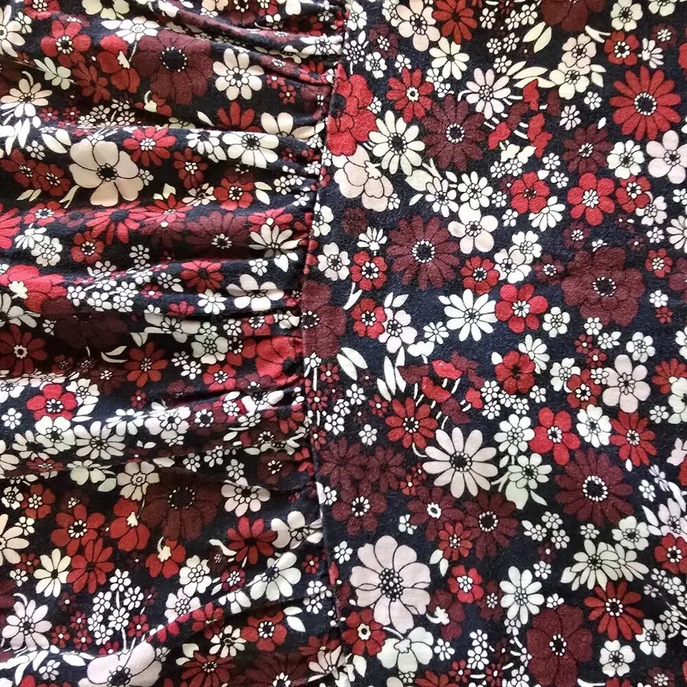 Brooke Brooke Girl Size 5 Red Floral Fit & Flare Short Sleeve Dress Party Easter